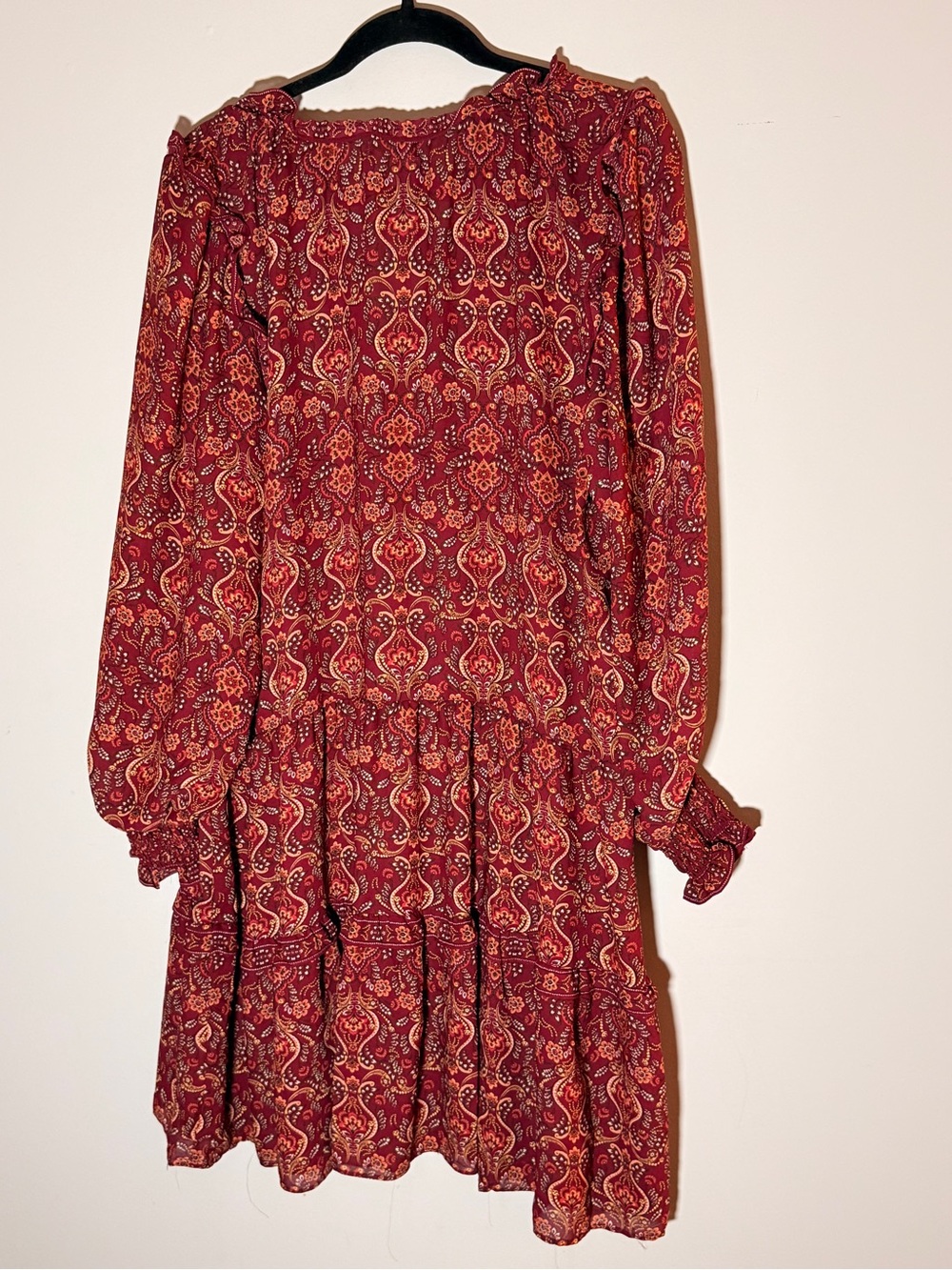 Max Studio Red Printed Tiered Midi Dress - Picture 6 of 7